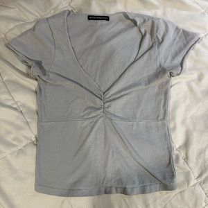 Brandy Melville Pinch Front Light Blue Top